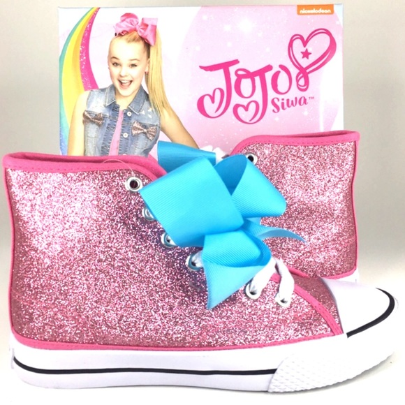 Jojo Siwa Pink Glitter Hi Top Sneakers - Picture 4 of 14